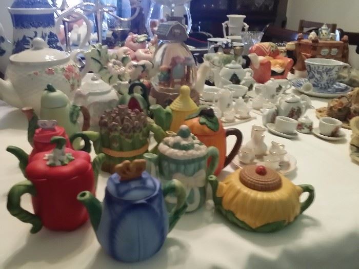 Tea Pots, mini and medium and larger collections