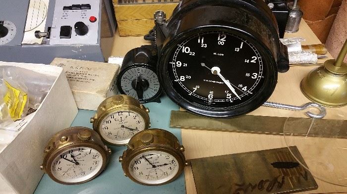 3 of the Hamilton chronometers  -- ships clock by M. Low - wants to run
