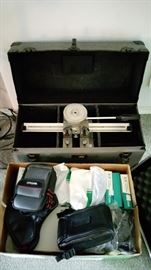 graflex rail and bellows in case....4x5 film holders