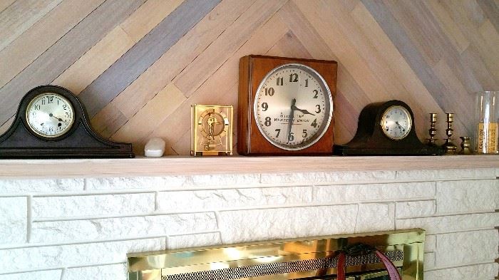 mantle clocks and Western Union clock by the Self Winding Clock company -- all as is - they need your love and kindness....