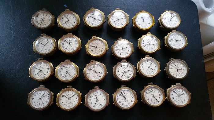 told you we had 27 chronometers!!   8 are working, 9 'want to run', 10 are not talkin' to me.  they will be priced accordingly.