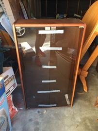 Vintage Teak cabinet with glass shelfs
