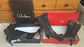 Designer label boots and shoes, sizes (8 1/2) through (9). Excellent condition!