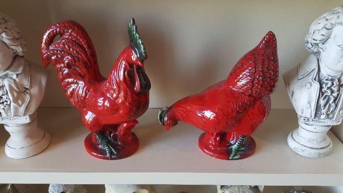 Royal Haeger Rooster and Hen 