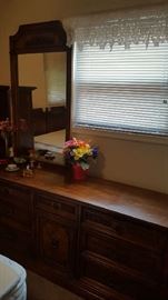 Low dresser with mirror - $75