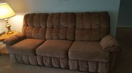 Brown recliner sofa - $100