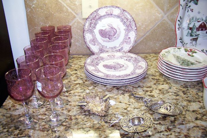 Turkey transferware plates - set of 6