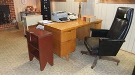 Oak desk and office chair