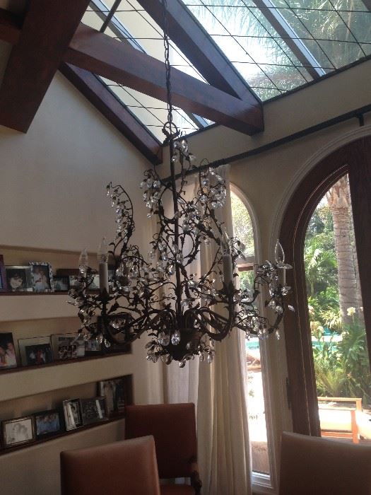 iron and glass chandelier