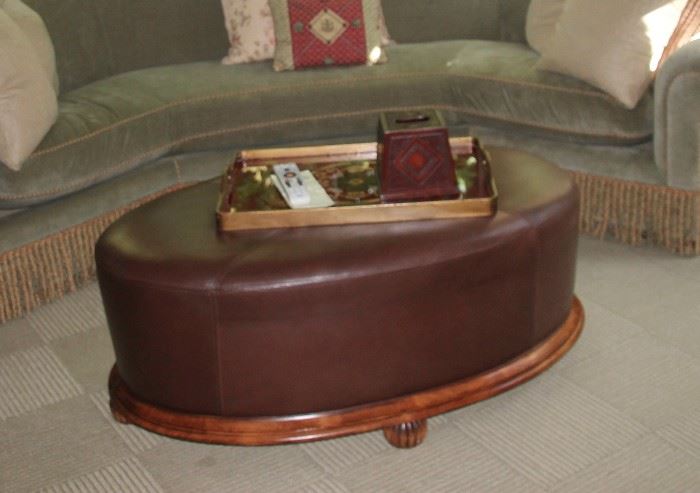 Custom Leather ottoman/coffee table                                         45"w x26"D x 18"H