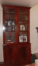 Glass door cabinet with lower wooden doors                   45 1/2W x 97"H x 15" D  