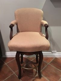 Swivel upholstered high stool 23W x 45 H x 19D