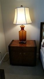 One of two night stands & lamps