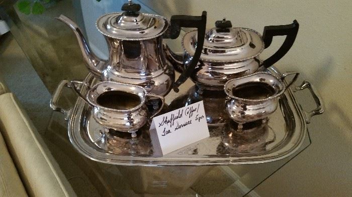 Sheffield silver-plate coffee/tea service