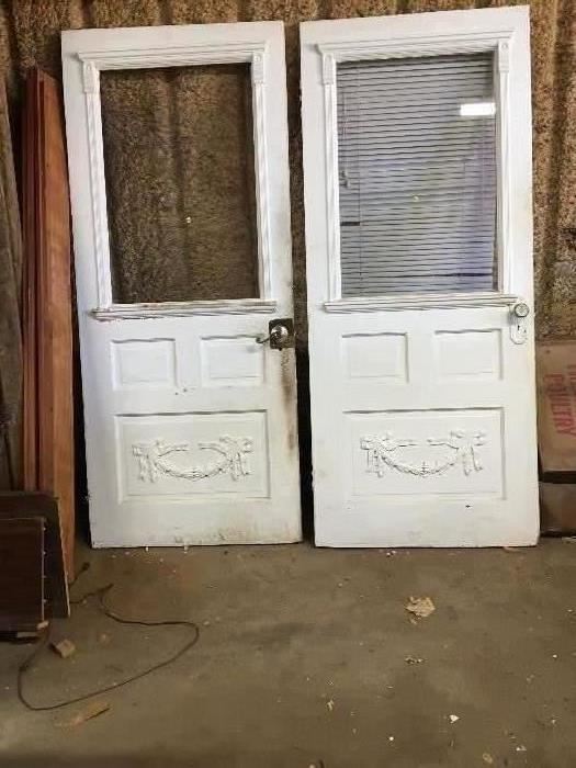 2 Wooden Vintage Doors