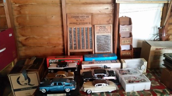 Model Cars of Vintage Automobiles, and a few old wash boards in case your Washing machine breaks down.