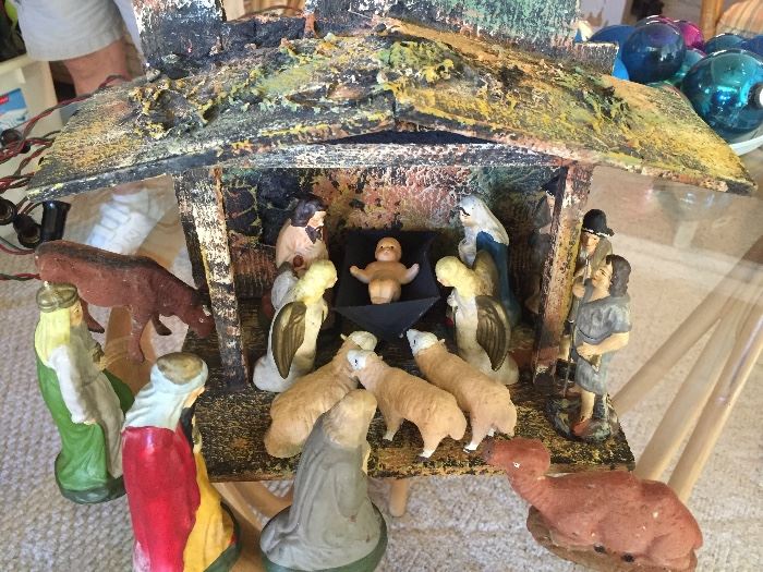 1950 nativity, creche