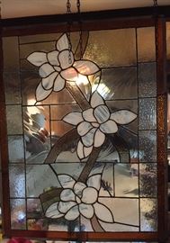 Stained glass framed hanging