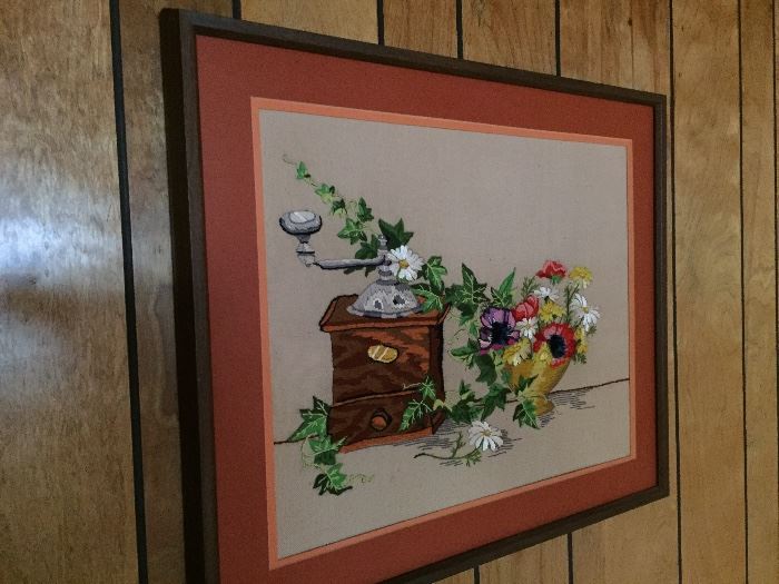 Framed embroidery.  There are many more to choose from.