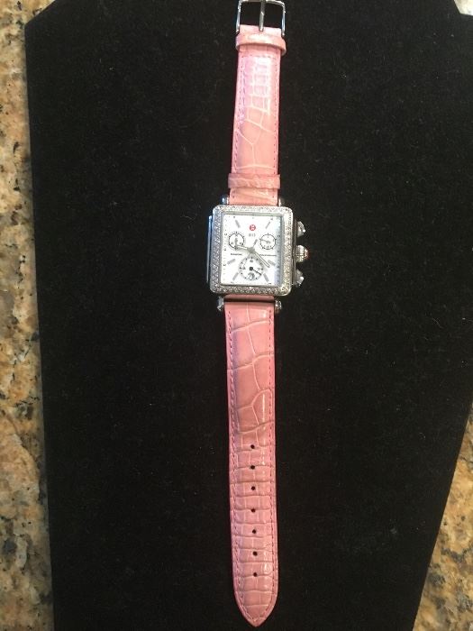 Designer Michelle Diamond Bezzled Ladies Watch, never worn. Retails for over $800