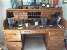 Oak Roll Top Desk