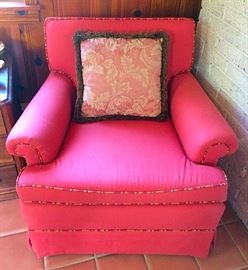 Contemporary Denim Red Arm Chair