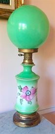 Vintage Hand Painted Hurricane / Gone With The Wind Lamp