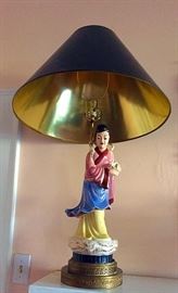 Large Oriental Figural Lamp, Female