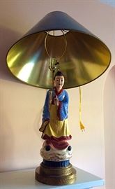 Large Oriental Figural Lamp, Male