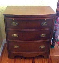 Vintage Lammerts Bow Front Night Stand with Pull Out