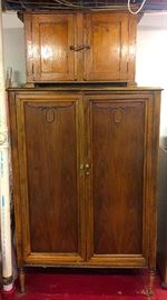 Large Semi-Antique Wardrobe, Primitive Cabinet