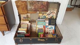 Steam trunk and vintage children's books