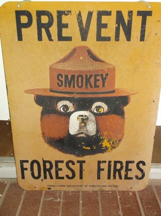 Vintage Smokey the Bear sign