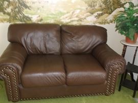 Leather love seat