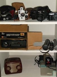 Vintage cameras and radio
