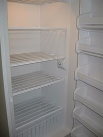 Inside upright freezer