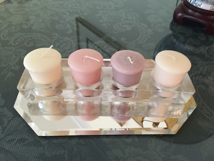  Votive  candles & candleholder  $5.00  ** Buy it now PAYPAL** Lot#