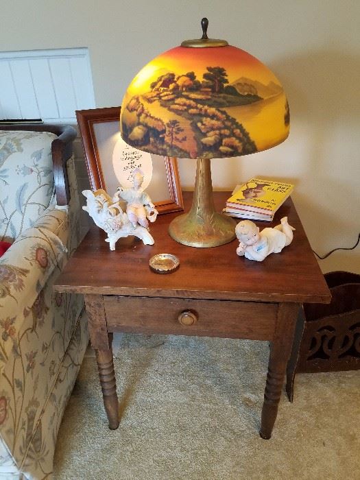 Great all original Lamp, One Drawer Stand 