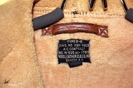 Named Soldier WWII Original B-6 Redskin Shearling Flight Jacket - Great Condition - VERY RARE!