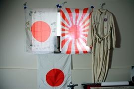 Japanese WWII Rising Sun Silk Flags