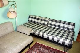 Mid Century Sofa with Wedge Pillows