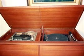 Oriental Style Cabinet with Receiver, Turntable & Reel to Reel Tape Deck