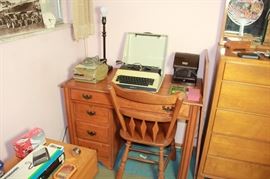 Expandable Desk, Polaroid 112 Lamp, Royal Typewriter