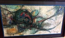 MCM Abstract Painting Acrylic on Board