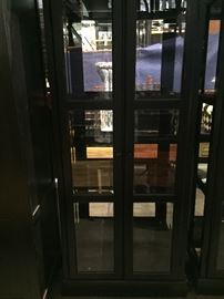 Lighted wood and glass display cabinet - two available