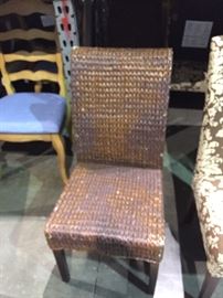 4 rattan Parson's style chairs for sale