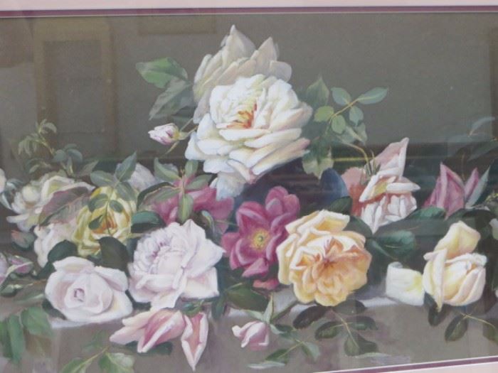 Watercolor, Floral Still Life, Signed Richard H. Burfoot