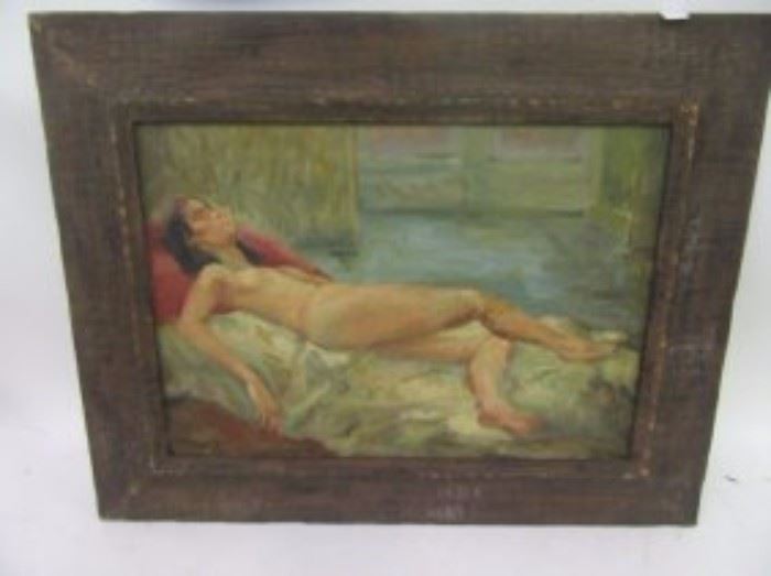 Moses Soyer, Oil on canvas, a nude