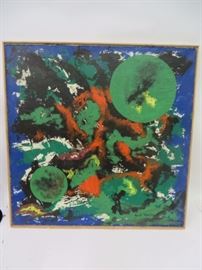 Oil on canvas, mid century modern abstract signed Karl Knaths