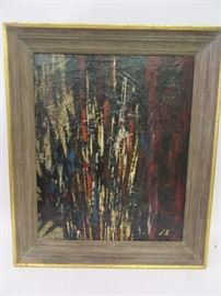 Jess Collins abstract oil, signed 